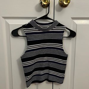 Dark blue mock turtle neck tank top